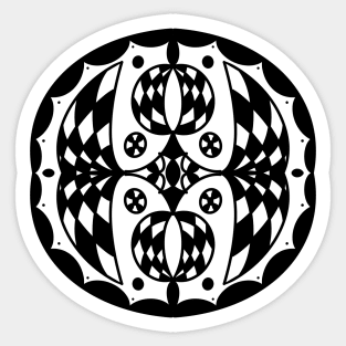 Dimensional Circle and Flower Fractal Geometry Sticker